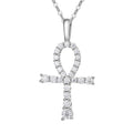 KNOBSPIN D VVS1 Moissanite Cross Pendant Necklace Full Diamond with GRA Wedding Party Jewelry Rope Chain Necklaces for Women Man