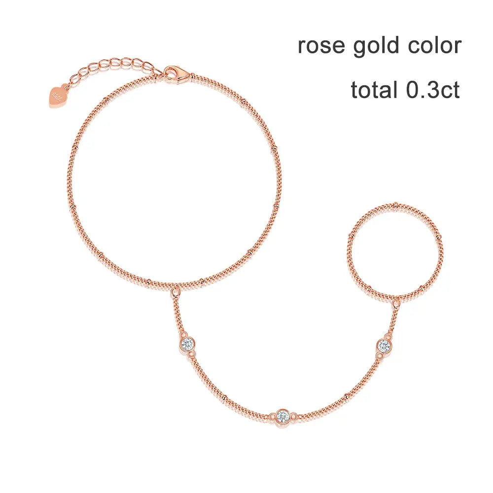 KNOBSPIN 3mm D Color Moissanite Bracelets for Women 14-21cm Adjustable Chain GRA Certified s925 Sterling Silver Bubble Bracelet