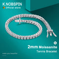 KNOBSPIN 2mm D Color Moissanite Tennis Bracelets for Woman Man Sparkling Diamonds with GRA s925 Sterling Sliver Hip Hop Bracelet