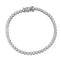 KNOBSPIN 2mm Moissanite Tennis Bracelet 925 Sterling Silver Plated White Gold Bracelet for Women Man Sparkling Party Jewelry