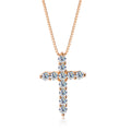 KNOBSPIN D VVS1 Moissanite Cross Pendant Necklace Original s925 Sliver Box Chain Plated 18k White Gold Fine Necklaces for Women