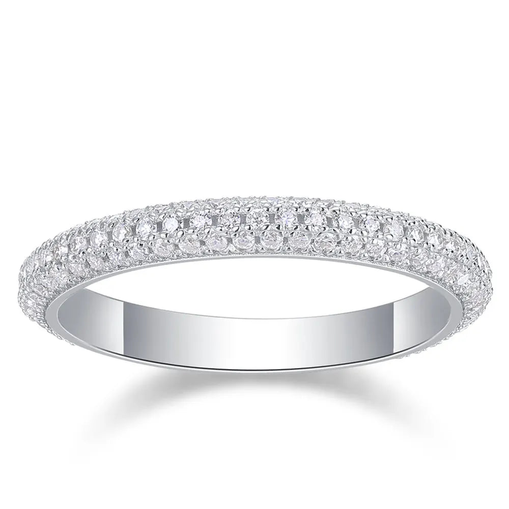 Oval Cut D-Color Moissanite Ring – 925 Silver, 18K White Gold Plated, GRA Certified