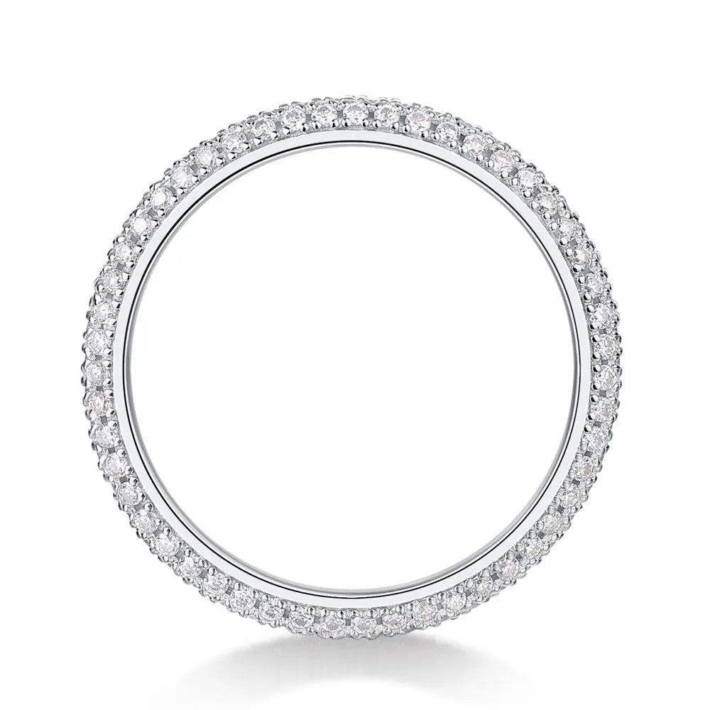 Oval Cut D-Color Moissanite Ring – 925 Silver, 18K White Gold Plated, GRA Certified